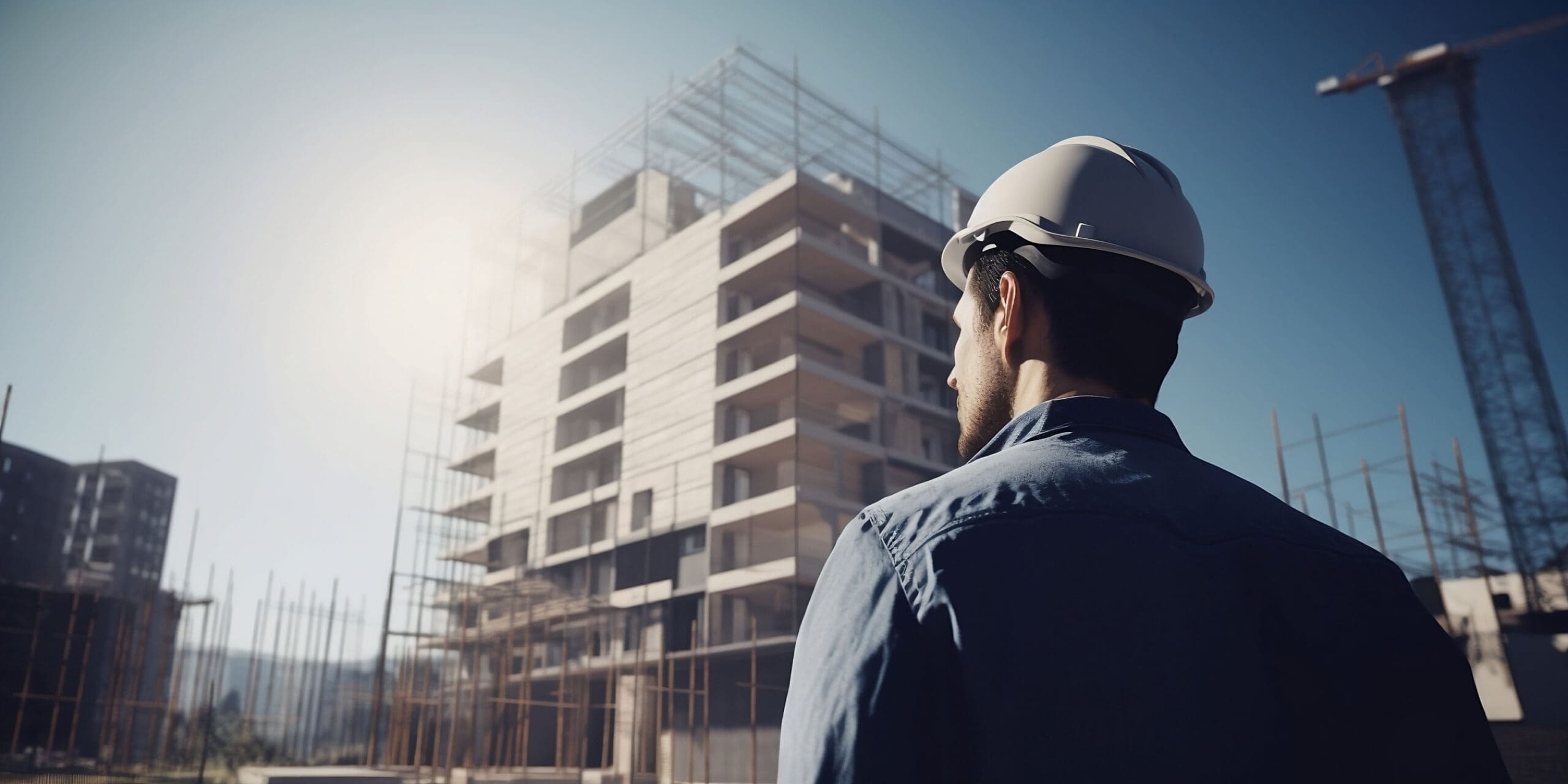 architecture looking at building under construction Employee viewing Data Warehouse screen in Contruent Enterprise software