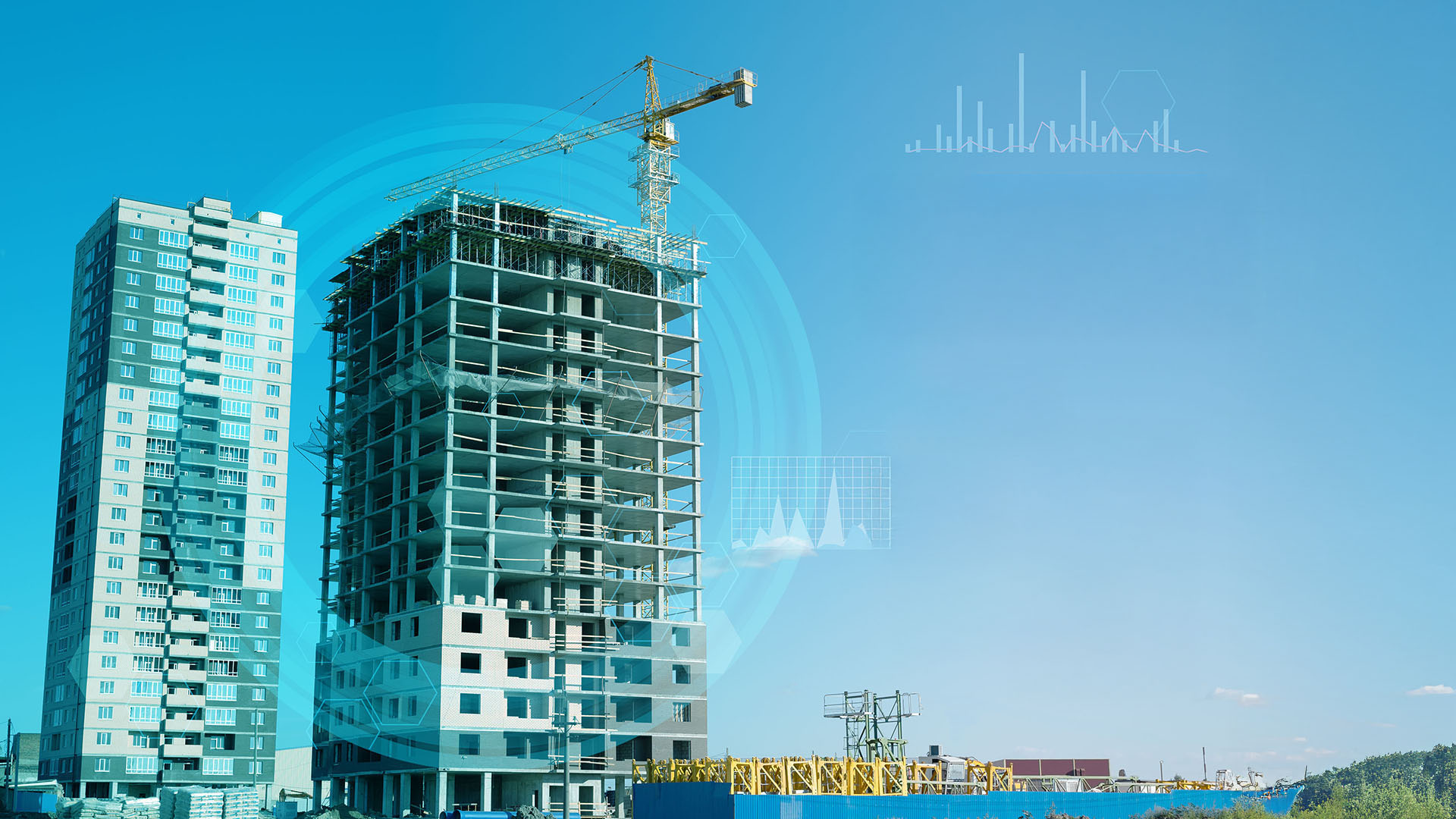 construction of apartment buildings using artificial intelligence technologies to analyze labor costs and green industry and nature conservation Employee viewing Data Warehouse screen in Contruent Enterprise software