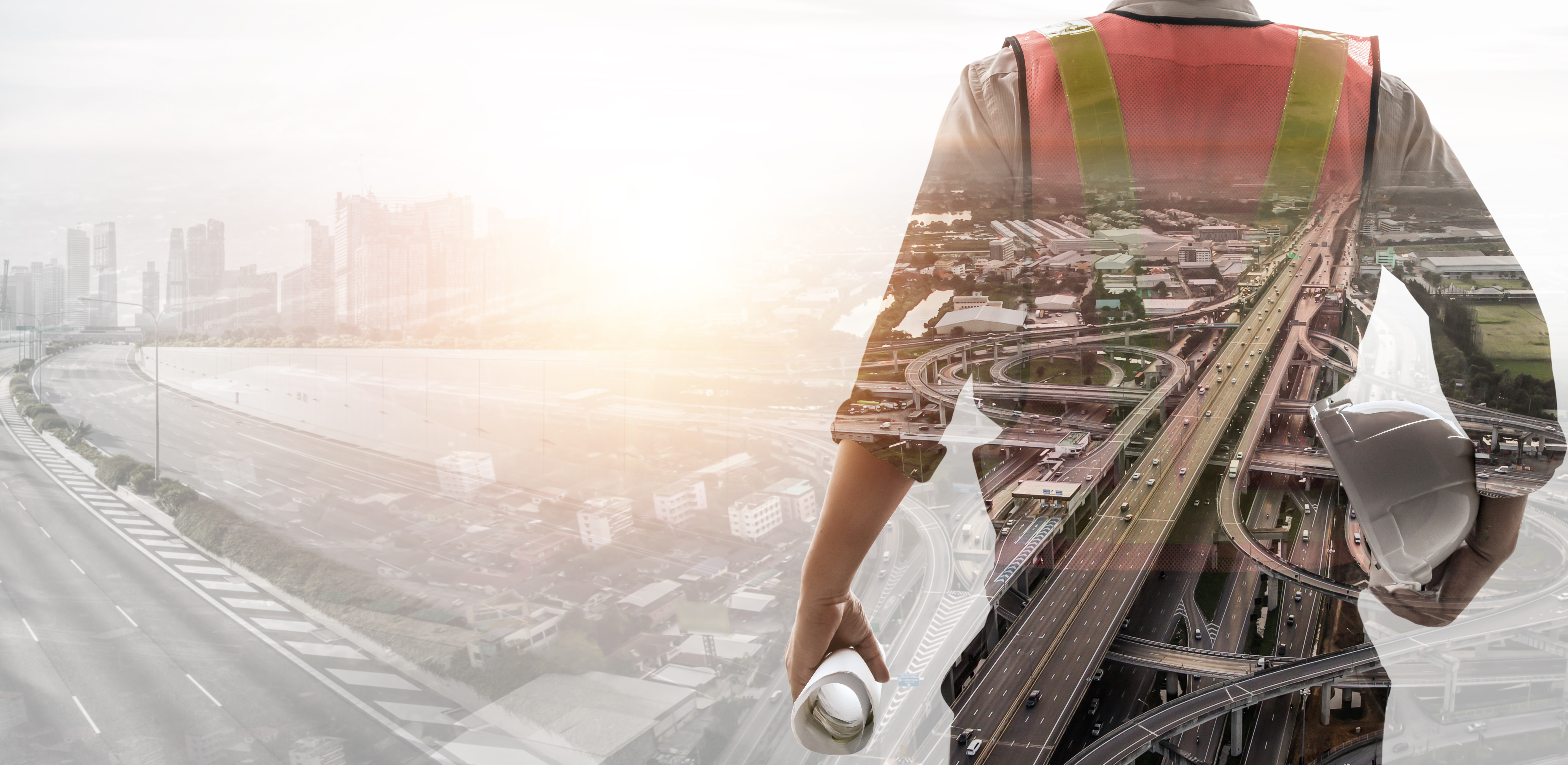 Construction engineers meeting together at construction site